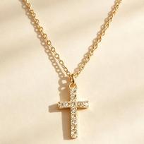 Women's Punk Rhinestone Cross Sweater Necklace - Light Luxury Versatile Clavicle Chain