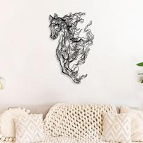 Asir pakabinama dekoracija Metal Horse Line Art - APT724, 66 cm
