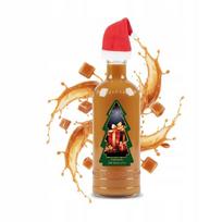 Prabangus tinktūrų ir vynų butelis, 500 ml, etiketė: Kalėdų eglutė, Kalėdų Senelio kepurė