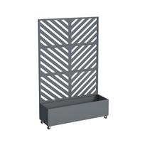 Metalinis vazonas su atramine sienele ir ratukais HATIS, 119,5 × 40,6 × 185,5 cm, antracito