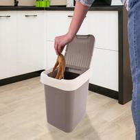 Plastikinė šiukšliadėžė - ORION - 12 l - Ruda - Pasukamas dangtis - 27x22x31 cm - Patvarus plastikas