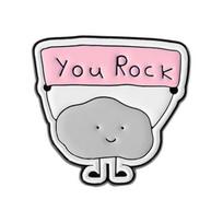 YOU ROCK Inspirational Cloud Brooch Zinc Alloy Lapel Badge Bag gray