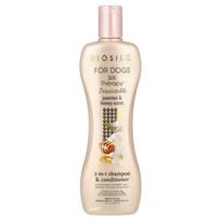 Biosilk, Silk Therapy®, 2-In-1 Shampoo & Conditioner for Dogs, Jasmine and Honey, 12 fl oz (355 ml) white
