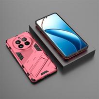 For Realme 12 Pro Case Realme 12 + Pro Plus 5G Cover Shockproof TPU Armor PC Silicone Stand Holder Protective Phone Back Cover Realme 12 Pro rožinė