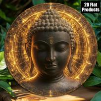 Vintage Buddha Metal Wall Art Home Bar Office Decor Plaque 40x30cm balta