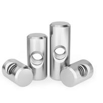 304 Stainless Steel Cylindrical Pin with Cross Hole & Embedded Hammer-Head Nut, Special-Shaped Screw Thread M4/M5/M6 Iron Zinc M6*13