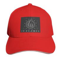 In Flames Rock Band Red Hexagon Star Cap Fashion Casual Baseball Caps Adjustable Hat Hip Hop Summer Unisex Baseball Hats One Size black