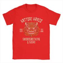 Men TShirts Hattori Hanzo Sword and Sushi Vintage Cotton Tees Short Sleeve  T Shirt Crew Neck Tops Gift Idea S beige