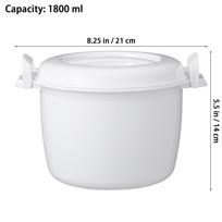 Microwave Rice Cooker 4 Cup Superior Food Grade Plastic Microwave Cooker for Rice Pasta Veggies Chicken Teachers Doctors Gift