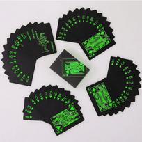 Moisture-Proof PVC Pure Black Magic Box-Packed Resin Playing Cards 54pcs Cards Kit Deck Poker Classic Magic Tricks Tool Board G Practical Use black