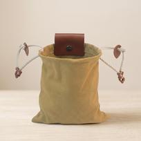 Collapsible Canvas Foraging Bag for Camping Hiking Beachcombing Outdoor Gear Mushroom Berry Picker Drawstring chaki