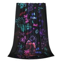 Arcane Anime Legends Blanket Jinx Monkey Graffiti Flannel Awesome Warm Throw Blankets for Bedroom Winter Office 100x150cm black