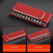Mini nešiojama telefono numerio lentelė Automobilio numerio lentelė Laikinam naudojimui Parkavimo kortelė Telefono numerio rodiklis Automobilio interjero aksesuaras raudona