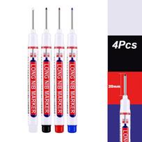 4-100PCS 20mm Deep Hole Long Nib Head Markers For Metal Perforating Pen Waterproof Bathroom Woodworking Decoration Multi-Purpose red