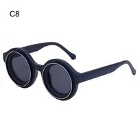 Stylish Punk Steampunk Sunglasses UV Protection Luxury Round Frame Sun Glasses Y2k Eyewear for Women & Men gray