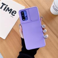 Slide Camera Protector Case For Xiaomi Poco X3 M3 12T 11T 10T Redmi Note 12 11 10 9 Pro Max 9S 9A 9T Soft Liquid Silicone Cover POCO M4 Pro 4G violetinė