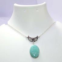 Exclusive Amazonite 925 Silver Plated Necklace 18  Jewelry Most Beautiful J7U14 white