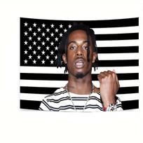 Pop Rapper Playboi Carti American Flag Tapestry Wall Art Cool Stuff For Room Y2K Aesthetic Room Decoration Accessories 74x94cm(29x37in)