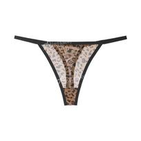Sports yoga women's sexy coquettish mesh panties women's low-rise seamless panties European and American large-size T-pants XS leopardo rašto spalva