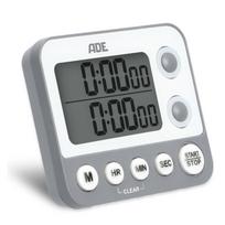 ADE Kitchen electronic timer, 2 measurements, up to 99 hours, 9×2×8 cm, grey