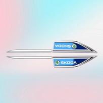 2Pcs Car Door Fender Side Blade Badge Car Body Protective car Metal Sticker For Skoda VRS Octavia FABIA KODIAQ RAPID SUPERB ydpf68 mėlyna