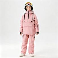 Outdoor Ski Suit for Kids Winter Warm Snowboard Suit for Girls and Boys Waterproof Windproof Skiing Jacket and Pants Set Children Breathable Snow Suit 120cm beige