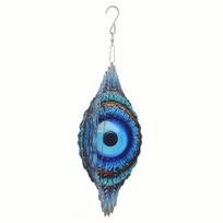 Blue Eye 3D Wind Spinner Metal Hanging Wind Chime Garden Hanging Ornament Metal Wind Chime  Indoor 25 cm/9.84 in