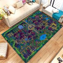 Retro Stardew Valley Farm Game Cartoon Living Room Non-Slip Area Rug Soft Carpet for Bedroom Playroom Sofa,Home Decor Doormat 40cm x 60cm blue