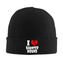 2026 Love Haunted Mound sad face emblem Men Women Unisex Knitted Hat Beanie Pullover Cap Winter Thermal Warm Christmas Outdoor C One Size black