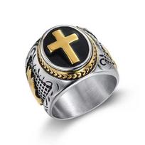 Geometric Mens Prayer Ring With Cross Design For Fashion Jewelry Enthusiasts 46mm
