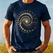 Unique Math Enthusiast Fibonacci Spiral Ratio Sacred Geometry TShirt for Mathematicians Black with Golden Golden Ratio Design L brown