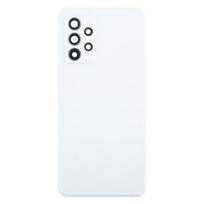 Baterijos galinis dangtelis, skirtas Samsung Galaxy A52 5G / A52 4G, su kameros objektyvo dangteliu, telefono galinio korpuso keitimas balta