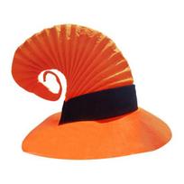 Festive Party Costume Halloween Felt Witch Hat for Adults, Crooked Wizard Non-woven Accessory Costume, Cosplay Wide Brim oranžinė