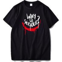 Joker T Shirt Why So Serious Cool Digital Print Black Short Sleeved 100% Cotton Heath Ledger Clown Tee EU Size M black