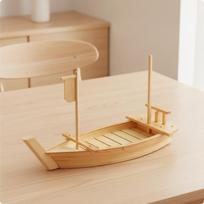 Sushi Boat Wooden Sashimi Serving Handcrafted Tray for Restaurants, Themed 50CM Wooden Boat