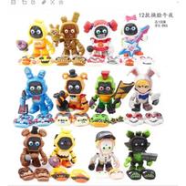 12pcs/set FNAF Figures Freddy Face Changeable Action Figure Toys black