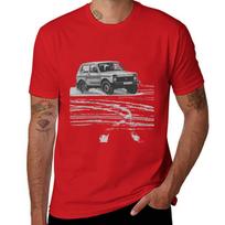 Lada Niva Drifting Tshirt Anime Vintage Mens Clothes M black