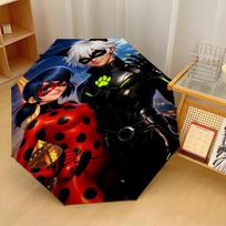 Miraculous Ladybug Print 8?Ribs Automatic Umbrella Wind Resistant Lightweight Folding Umbrella For Outdoor Travel