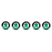 5 vnt. 14 mm automobilio logotipo nuotolinio valdymo rakto emblemos lipdukai Skoda Octavia Rapid Kodiaq Superb Karoq Fabia Kamiq Enyaq Vision Yeti