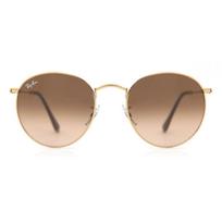 Ray Ban Men Round Metal Sunglasses 9001a5 Shiny Light Bronze Brown/53-21-145 brown