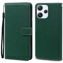 Dėl Xiaomi Redmi 12 dėklo Silikoninės odos piniginė atverčiamas dėklas Dėl Redmi 12 4G Dangtelis Apsauginis dėklas telefonui Dėl Redmi 12 5G Coque Funda for Redmi 12 (4G 5G) black