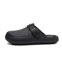 Fashion Kidmi Men Clogs Slippers Men Garden Shoes Summer Nonslip Beach Slippers Men EVA Flat Sandals Outdoor Fashion Mules House Slipper 36 juoda