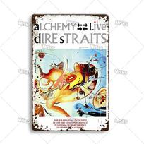 MISES Rock Band Metal Poster DIRE STRAITS Band Decorative Plate Metal Sign Rusty Metal Plaque Home Club Kitchen Metal Tin Sign 20x30cm（7.8x11.8inch） gray