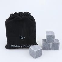 Marble Whiskey Decanter with Granite Ice Stones Black, 4 pieces/set gray