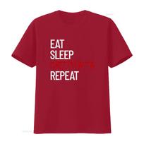 T Shirt Eat Sleep Creepypasta Repeat Scary Horror Life vintage Washed Stretched Soft Comfortable designer clothes Slightly S red