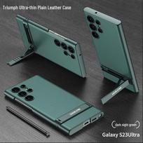Samsung S23 Ultra Thin Leather Phone Case with Adjustable Stand and Creative Design S23 Ultra black