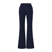 Women's French Khaki High-Waisted Drapey Micro-Flare Petite Casual Pants for Autumn XS