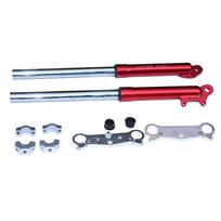 47cc 49cc Pocket Bike Fork Shock Absorbers Connecting Plate Kit For 2 Stroke Engine Mini Moto Dirt Pit Bike Motocross Parts Red Set Y gray