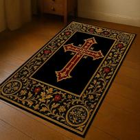Gothic Style Cross Rug, Christian Prayer Carpet, Prayer Rug, Cross Rug, Christian Rug, Cross Symbol Rug 40X60cm