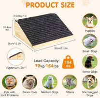 Solid Wood Pet Ramp: Low-Angle Steps for Small Dogs and Cats black